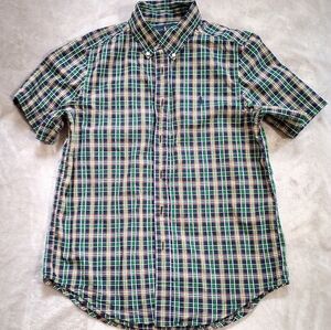 Boys Ralph Lauren Cotton Plaid SS Button Down Shirt L 14 16